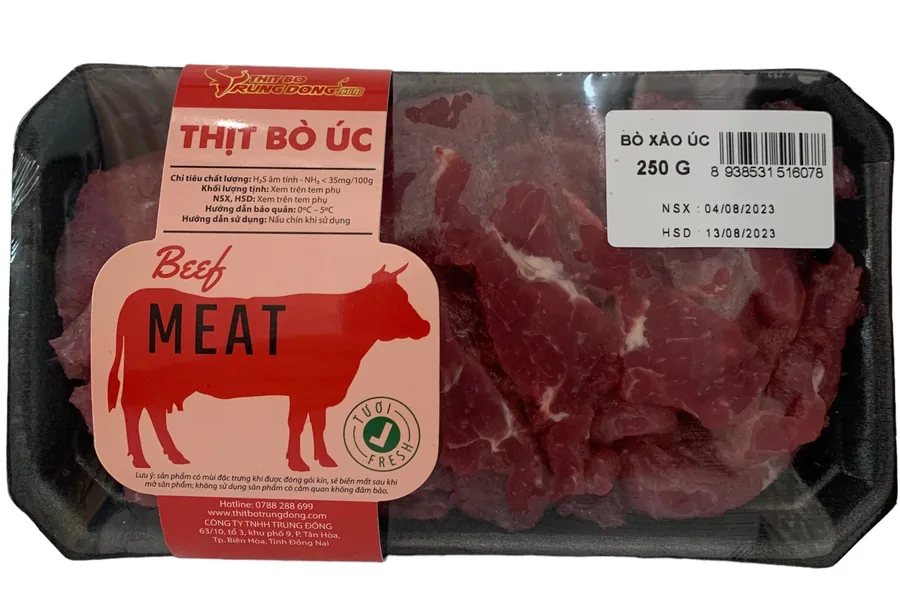 Bò Úc Tươi Thái Xào (khay 250 gram)