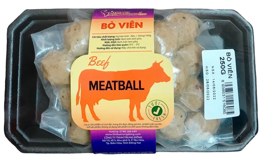 Bò Viên Trung Đồng hút chân không (khay 250 gram)