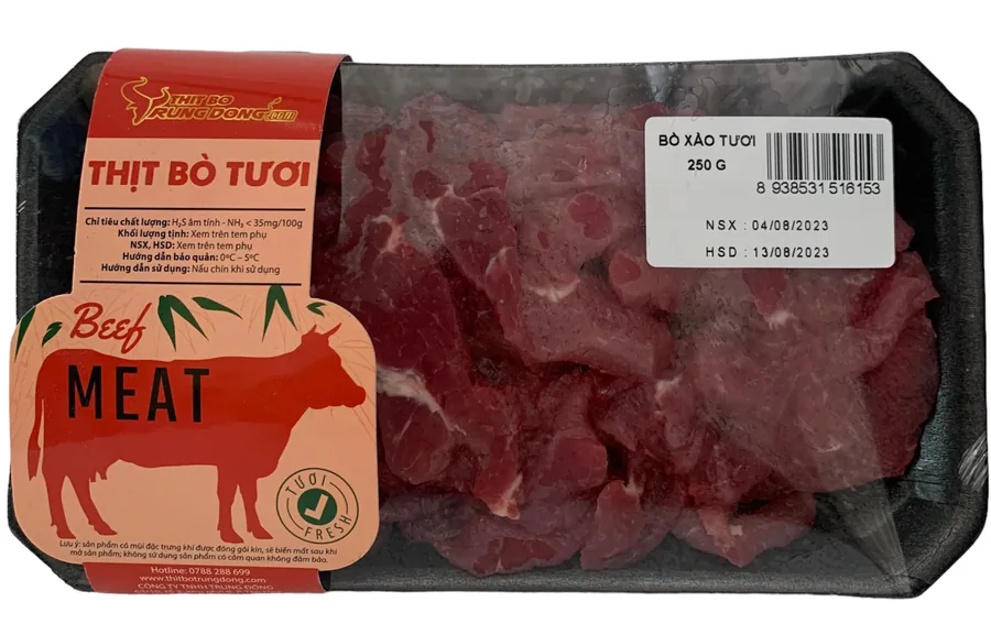Bò Việt Tươi Thái Xào (khay 250 gram)